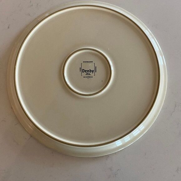 Denby Fire Handmade Rich Colors Mid Century Modern Rare Round Platter, 13.25" - Picture 8 of 9